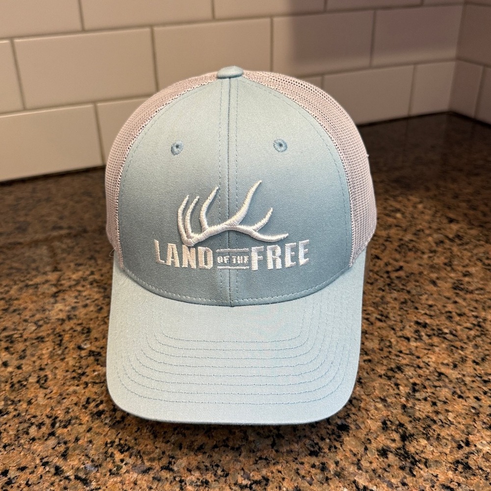 Richardson Hat Trucker 115 Men's MD/LG Snapback Light Blue Land of Free Antler
